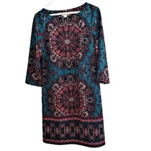 Geometric print shift dress size 8